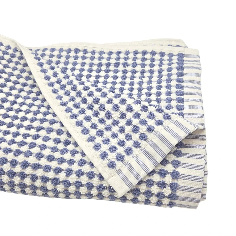 DKNY 8pc Cotton Towel Set 2 Bath 4 Wash 2 Hand  Blue And White Monet Tile Magnet